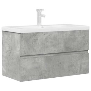 vidaXL Ensemble de meubles de salle de bain 2 Pièces gris béton