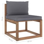 vidaXL Canapé de milieu palette de jardin avec coussins anthracite