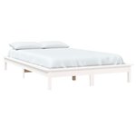 vidaXL Cadre de lit sans matelas blanc 140x190 cm bois de pin massif