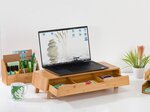 Multipot et organiseur de bureau cep silva bambou 5 compartiments