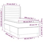vidaXL Sommier à lattes de lit avec matelas Gris clair 90x200 cm Tissu