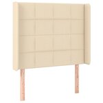 vidaXL Tête de lit avec oreilles Crème 93x16x118/128 cm Tissu
