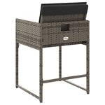 vidaXL Chaises de jardin avec coussins lot de 4 gris résine tressée