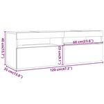 vidaXL Meuble TV avec lumières LED noir 120x35x40 cm