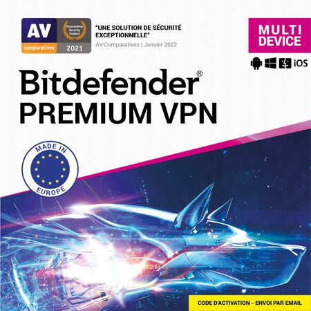 Bitdefender premium vpn - licence 1 an - 10 appareils - a télécharger