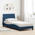 vidaXL Cadre de lit sans matelas Hanko bleu 90x200 cm tissu