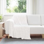 vidaXL Jeté Blanc 150 x 130 cm Toison