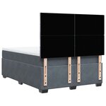 vidaXL Sommier à lattes de lit et matelas Gris foncé 140x190cm Velours