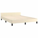 vidaXL Cadre de lit avec tête de lit sans matelas crème 140x200 cm