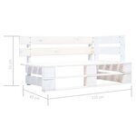 vidaXL Banc d'angle palette de jardin bois blanc