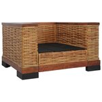 vidaXL Ensemble de canapés 2 Pièces avec coussins marron rotin naturel