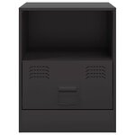 vidaXL Table de chevet noir 34 5x39x44 cm acier
