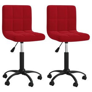 vidaXL Chaises à manger pivotantes lot de 2 rouge bordeaux velours