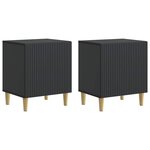vidaXL Cabinet de chevet 2 Pièces Noir 43 x 34 5 x 50 cm