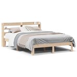 vidaXL Cadre de lit avec tête de lit 160x200 cm bois de pin massif