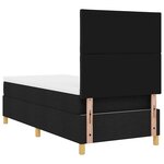 vidaXL Lit à ressorts avec matelas Noir 90 x 190 cm tissu