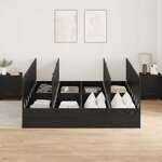vidaXL Cadre de lit avec rangement Chêne noir 200 x 200 cm