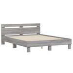 vidaXL Cadre de lit avec LED sans matelas sonoma gris 140x200 cm