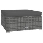 vidaXL Salon de jardin 5 Pièces avec coussins Résine tressée Gris