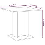 vidaXL Table à dîner Sonoma gris 80x80x75 cm Bois d'ingénierie