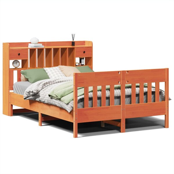 vidaXL Cadre de lit sans matelas cire marron 160x200cm bois pin massif