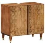 vidaXL Armoire lavabo de salle de bain bois massif de manguier