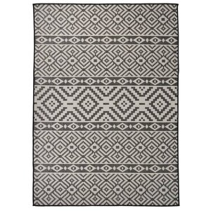 vidaXL Tapis à tissage plat d'extérieur 200x280 cm Rayures noires