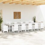 vidaXL Table de jardin pour repas Blanc 400 x 100 x 73 cm polyrotin