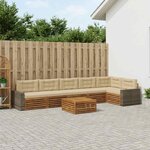 vidaXL Ensemble de canapés d'extérieur 7 pc Naturel et Beige Polyester