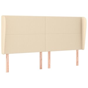 vidaXL Tête de lit avec oreilles Crème 203x23x118/128 cm Tissu