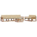 vidaXL Ensemble de canapés d'extérieur 7 Pièces Naturel et Beige