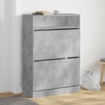 vidaXL Armoire à chaussures 2 tiroirs rabattables gris béton