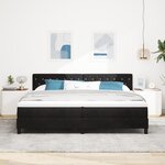 Lit à ressort vidaXL avec matelas et LED Noir 200x200 cm Velours