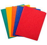 Paquet de 50 Chemises 24x32 cm à dos rainé en carte lustrée 5/10e coloris assortis EXACOMPTA