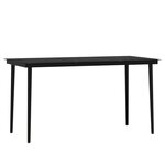 vidaXL Ensemble à manger de jardin avec coussins 7 Pièces Noir