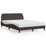 vidaXL Cadre de lit Dover marron foncé 140x200 cm tissu