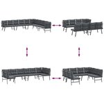 vidaXL Bancs de jardin avec coussins lot de 4 acier enduit de poudre