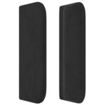 vidaXL Tête de lit avec oreilles Noir 83x16x78/88 cm Velours
