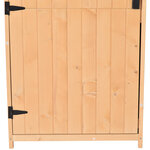 Armoire abri de jardin remise pour outils 3 étagères 2 porte loquets toit pente bitumé 77L x 54l x 179H cm bois de sapin traité