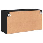 vidaXL Meuble TV mural noir 80x30x41 cm