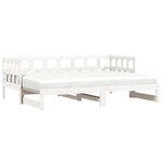 vidaXL Lit de jour avec lit gigogne blanc 90x190 cm bois de pin massif