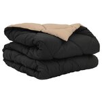 vidaXL Duvet d'été simple Noir et Taupe 200 x 135 cm Microfibre