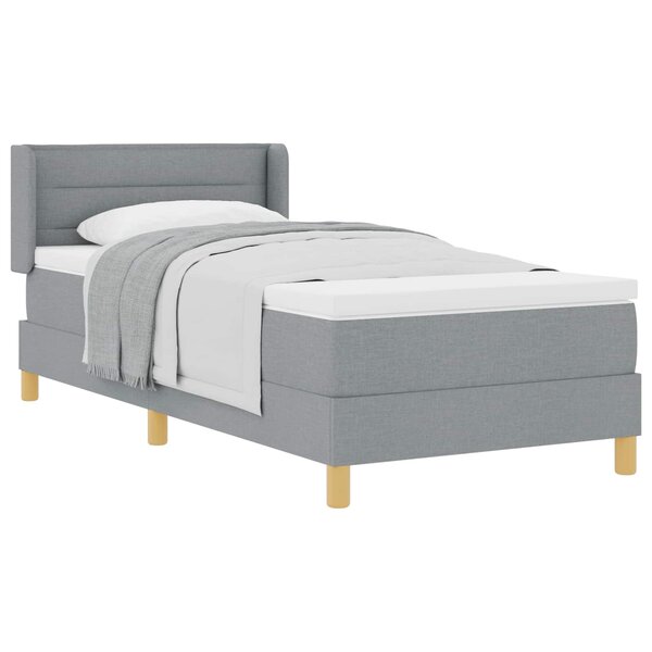 vidaXL Lit à Ressorts avec matelas Gris clair 80 x 200 cm tissu