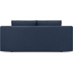 Banquette convertible 3 places MIKA - Tissu bleu foncé - Coffre de rangement - 192 x 84 x 93 cm