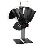vidaXL Ventilateur de poêle alimenté par chaleur 3 pales Noir