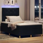 vidaXL Lit à ressorts avec matelas Noir 120 x 200 cm tissu