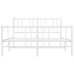 vidaXL Cadre de lit métal sans matelas et pied de lit blanc 120x200 cm