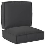 vidaXL Set de coussins de palette 2 Pièces Noir 50 x 50 x 12 cm
