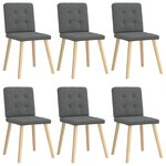 vidaXL Chaises à manger lot de 6 gris foncé tissu