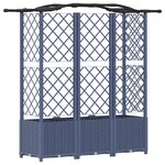 vidaXL Lit Élevé avec Treillis et Toit Gris 163 x 40 x 138 cm PP